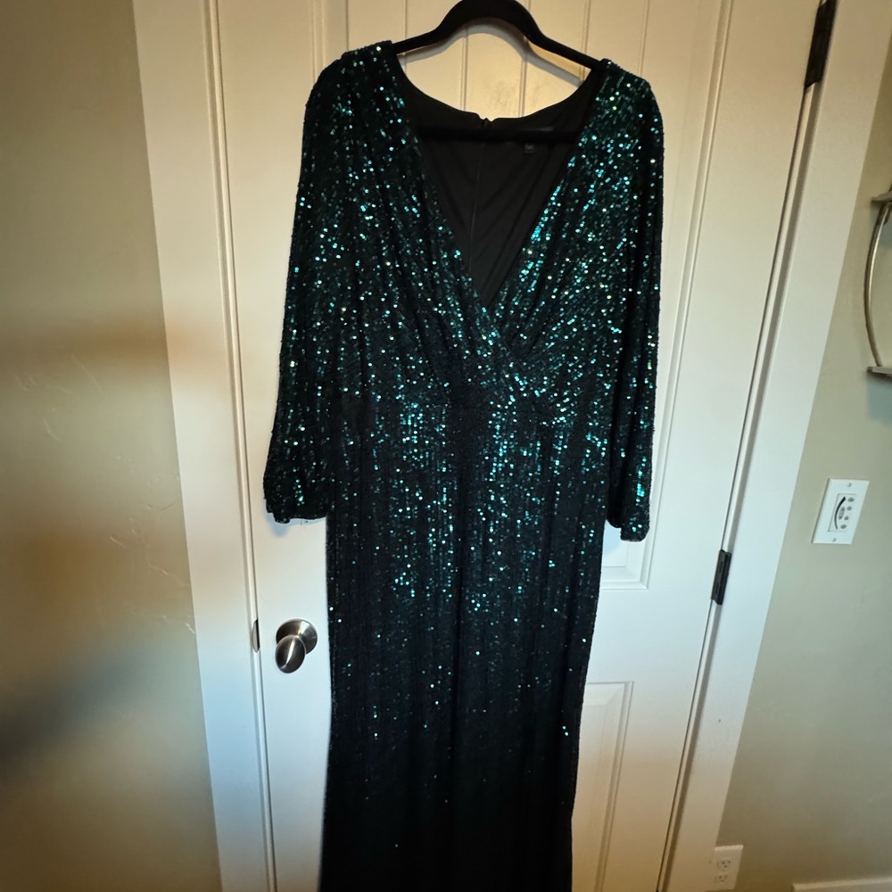Ever Pretty Black and Teal Sequin Dress